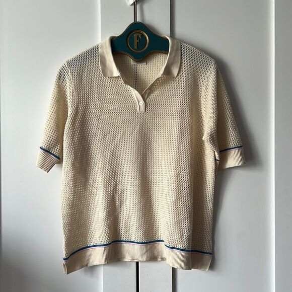 Bedford Fair Vintage Waffle Knit Top Size M - Picture 1 of 5
